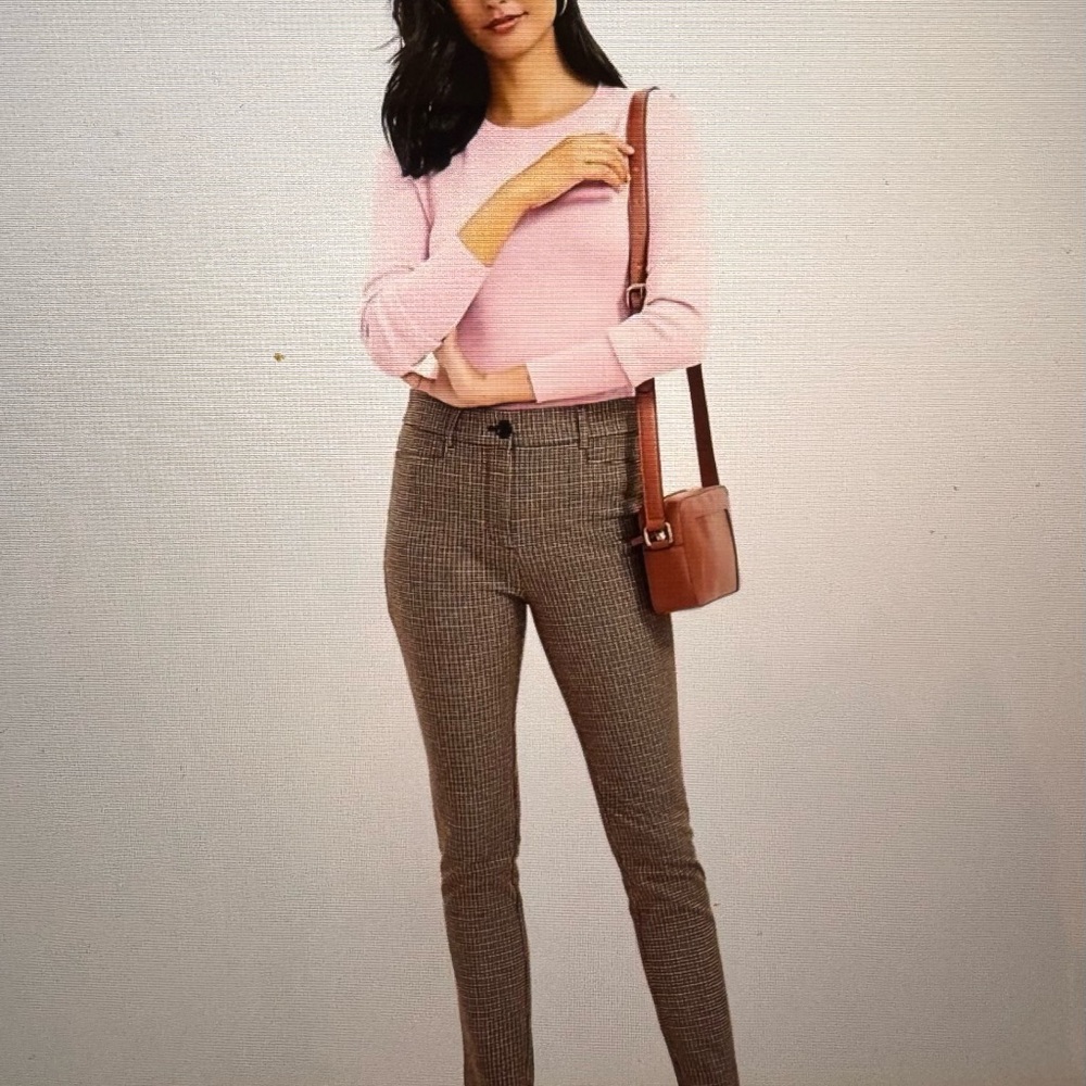 LOFT The Sutton Skinny Pants in Plaid Bi-stretch size 6 NWOT